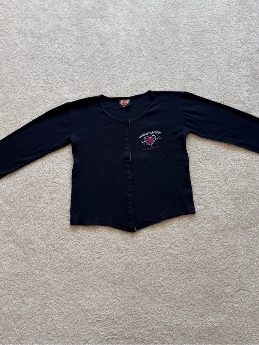 Harley Davidson Reno Nevada Flame Graphic Snap Front Long Sleeve Black Large